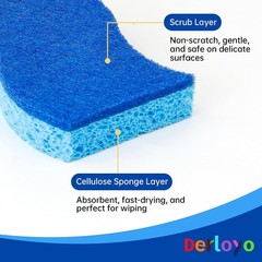 12 Count Non-Scratch Dish Sponges Kitchen, Long Lasting Cleaning Sponges for