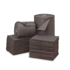 Brady Uxt100 Sorbent Pad, 19 Gal, 15 In X 19 In, Universal, Gray, 100 Pk