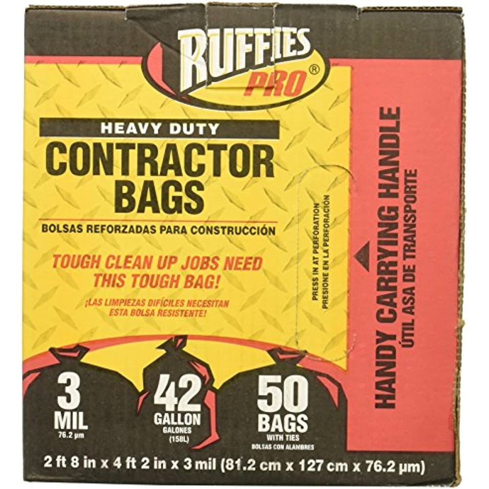 BERRY PLASTICS 1190274 Black Contractor Bag (50 Pack)