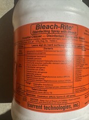 4 Pack Of Bleach-Rite® 128 Oz 1 Gallon Bottles Disinfectant Spray With Bleach