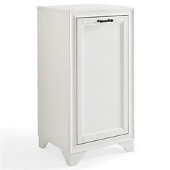 Crosley Furniture Tara Wood Laundry Hamper in Vintage White/Black