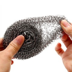 KTOJOY 6 Pack Stainless Steel Wool Scrubber, Scrubbing Scouring 3*1.4, Silver