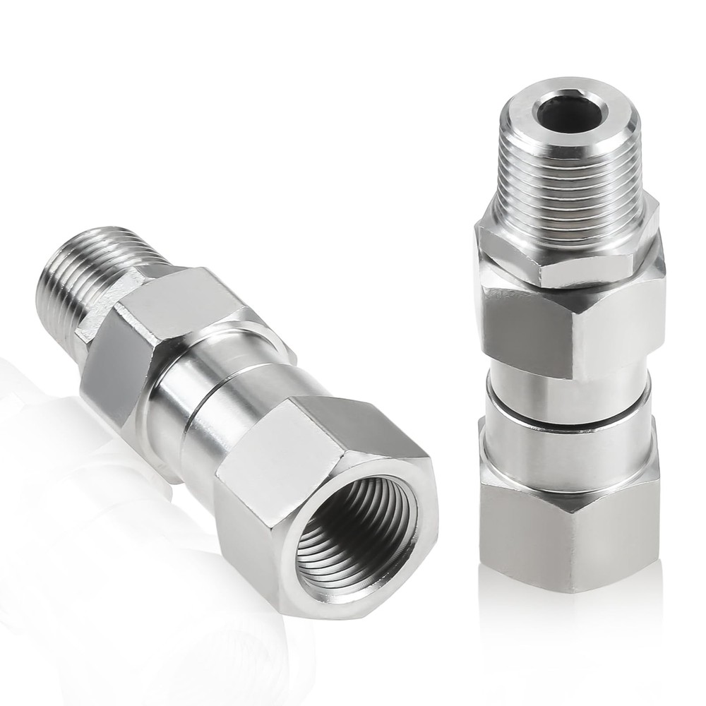 MOOTVGOO 2 Pack 3/8″ NPT Pressure Washer Swivel Fittings, Stainless Steel…