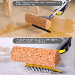 Yocada Sponge Mop Home Commercial Use Tile Floor Size One, Yellow and Grey
