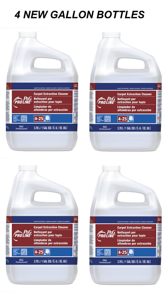 P&G PRO LINE 4-25 Carpet Extraction Cleaner Liquid Concentrate (1 Gal) – 4 NEW