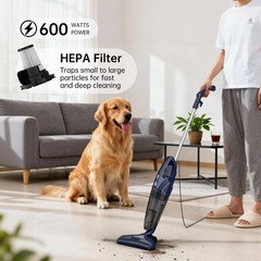 Corded Stick Vacuum for Pet Hair & Hard Floors – Lightweight, 3-in-1 Handheld wi