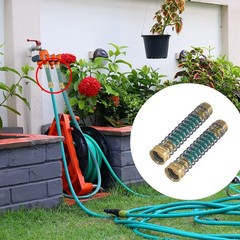 Hourleey Garden Hose Protector, Extension Adapter with Coil 2 Pack, Gold