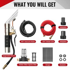 25Ft Extractor Kit Shop Vac Hose Wand Adapter Carpet Car Cleaning wet/dryCleaner