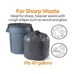 Staples Coastwide Professional Black Trash Bags 55-60 Gal Reprocessed Resin 1.3
