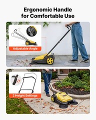 VEVOR Walk-Behind Floor Sweeper Manual Hand Push Sweeper 25.6″ Sweeping Width