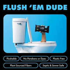 DUDE WIPES XL Flushable Wipes Fragrance Free 8 ct 400 wipes Free Shiping