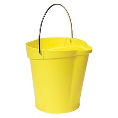 Vikan 56869 3 1/4 Gal Round Bucket, 12-3/4 In H, 12 4/5 In Dia, Black,