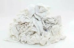 5 lb bag – Recycled Tshirt Knit Rags White 100% Cotton-Highly Absorbent