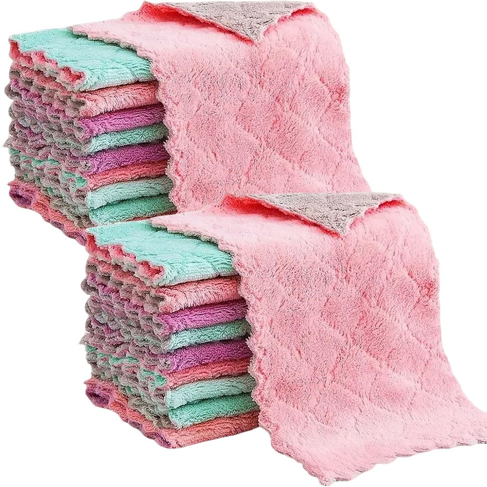 Reusable Microfiber Kitchen Cleaning Cloths – Super Small, Multicolour