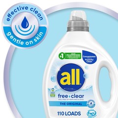 all free clear, Original, Liquid Laundry 82.5 Fl Oz (Pack of 1), Clear