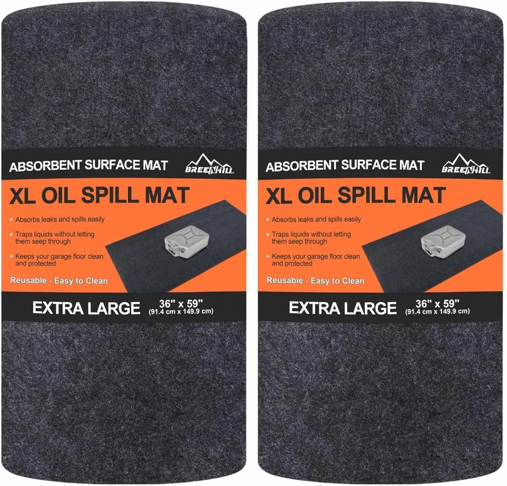 XL Oil Spill Mat (36″ X 59″)(2-Pack), Premium Absorbent Oil Pad, Reusable, Washa
