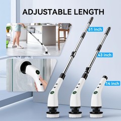 Swyprrix Electric Bathroom Cleaning Brush, Cordless Extended, White and Black