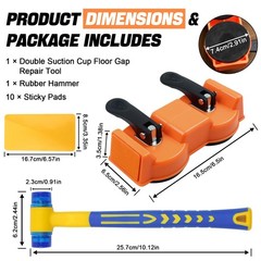 Floor Gap Fixer Tool with Dual Vacuum Suction Cups,Tool to Fix Orange