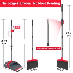Ivandar Broom And Dustpan Setbroom Dustpan Combo Set Dust Pan Long Handle For