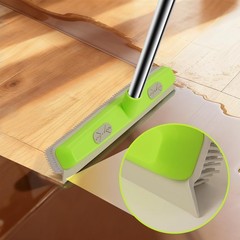 Pet Hair Removal Rubber Broom, Carpet rake with Squeegee for Cleaning Green