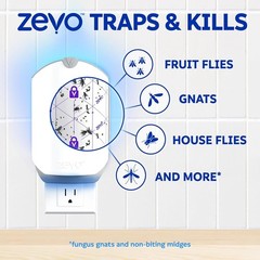 Zevo Flying Insect Trap – Plug-in Indoor Fly Trap and Bug Light Trap Refill with