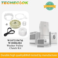 W10721967 Washer Pulley Clutch Kit & W10006384 Drive Belt by Techecook -…