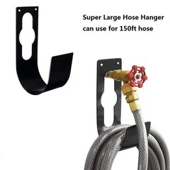 Ebliiny 2 Pack Garden Hose Hanger Wall Mount Heavy 2 Large, 2 Black
