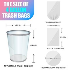 T.Foring 150 Count 4 Gallon Small Trash Bags – Colored Bathroom Garbage Bags