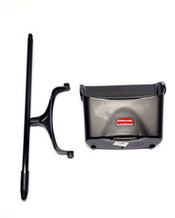 Rubbermaid Commercial Lobby Pro Upright Dust Pan w/ Long Handle – Heavy Duty Bla