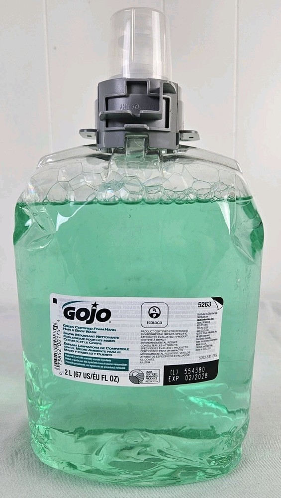 GOJO Green Certified Foam Hand, Hair & Body Wash #5263 2 Liters Expires 02/28