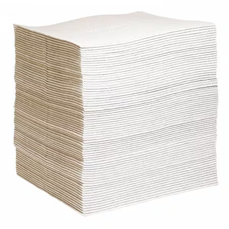 Spilltech-Sorbent Pad, 27 gal, 15 in x 19 in, Universal, Gray, Cellulose|124317