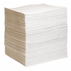 Spilltech-Sorbent Pad, 27 gal, 15 in x 19 in, Universal, Gray, Cellulose|124317