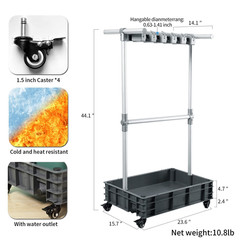 Broom mop Holder Cleaning Supplies Organizer Janitor carts on Wheels Housekeepin