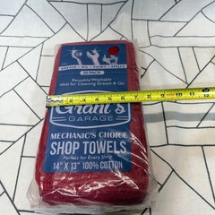 Grant’s Garage Shop Towels 14″x13″ Red 50 Pack 100% Cotton Mechanic’s Choice