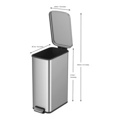 13.2 Gallon Slim Kitchen Trash Can, Stainless Steel Kitchen Step Trash Can