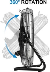 20″ High Velocity Floor Fan, 3 Speed 5200 CFM Metal Industrial Floor Fan