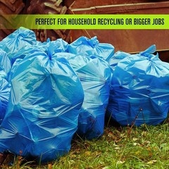 Aluf Plastics Heavy Duty 55 Gallon Blue Trash Bags – Value 50 Pack – 1.5 Mil