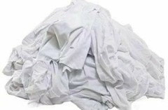 5 lb bag – Recycled Tshirt Knit Rags White 100% Cotton-Highly Absorbent