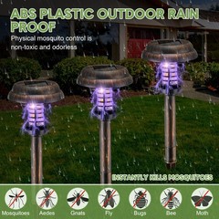 Qualirey 4 Pcs Solar Bug Zapper Waterproof Outdoor Mosquito Zapper Killer And
