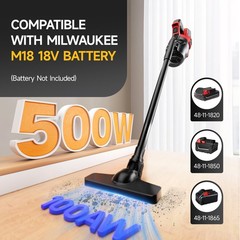 Gruecoinno Cordless Vacuum Cleaner For Milwaukee M18 18V Battery 500W Handheld