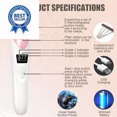 2026 Blackhead Remover Pore Vacuum,Facial 1 Count (Pack of 1), Pink