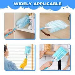 5PCS Duster Refills Folding Handles Set Compatible with Swiffer Blue