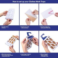 Natural Odor-Free Moth Traps Clothes Closets Refillable 3-Pack Pheromone Modern