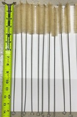 Test Tube Brush 12-pack Soft White Bristles With A Fan Style Tip 19mm X 89mm.