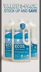 ECOS Free and Clear Automatic Dishwasher Gel, 40 fl oz 3pack