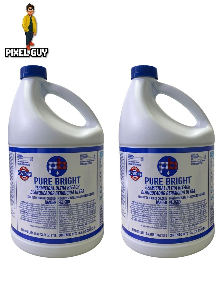 Lot Of 2 Pure Bright Germicidal Ultra Bleach 1 Gallon Each