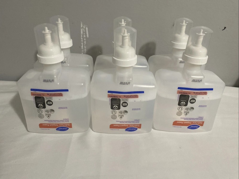 Diversey Alcohol Foam Instant Hand Sanitizer 6 Pack New Kills 99.9% Germs 1300ml