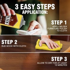 Milsek Furniture Polish and Cleaner with Lemon Oil, 12-Ounce, LM-12