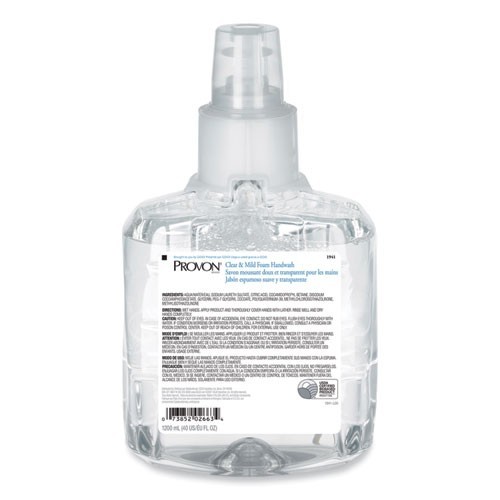 Provon Clear and Mild Foam Hand Wash Refill, Unscented, 1,200 mL, 2/Carton