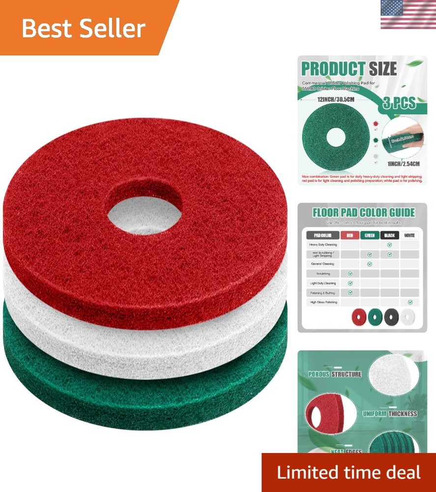 Versatile 12-Inch Orbiter Pads for Scrubbing, Stripping & Polishing Floors